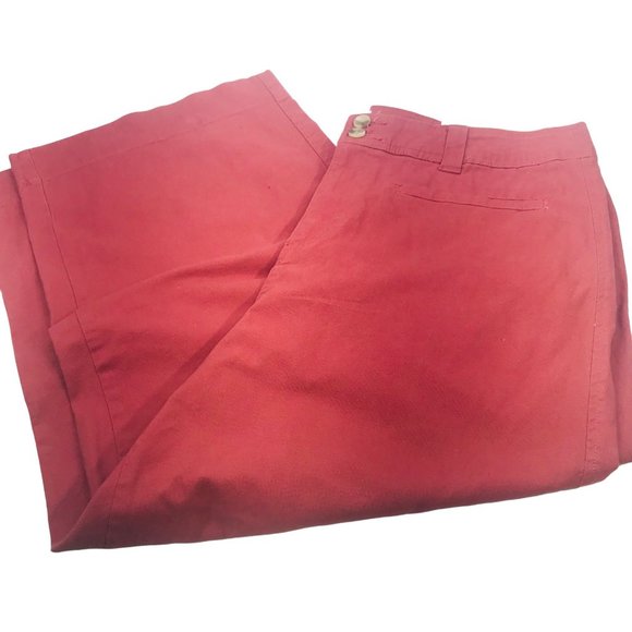 A New Day Women's Size 16 Regular Length Wide Leg Crop Pants Rust New With Tags - Picture 1 of 11